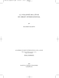 La Volonté de L'état en Droit International